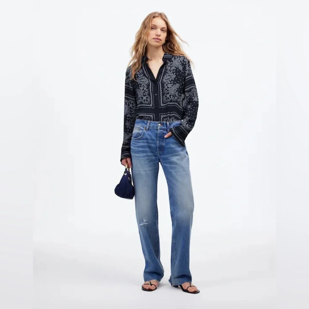 Madewell Black and Gray Button Down Shirt - Picture 2 of 9